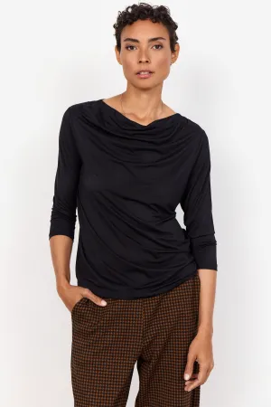 3/4 SLEEVE DRAPE NECK LYOCELL TEE