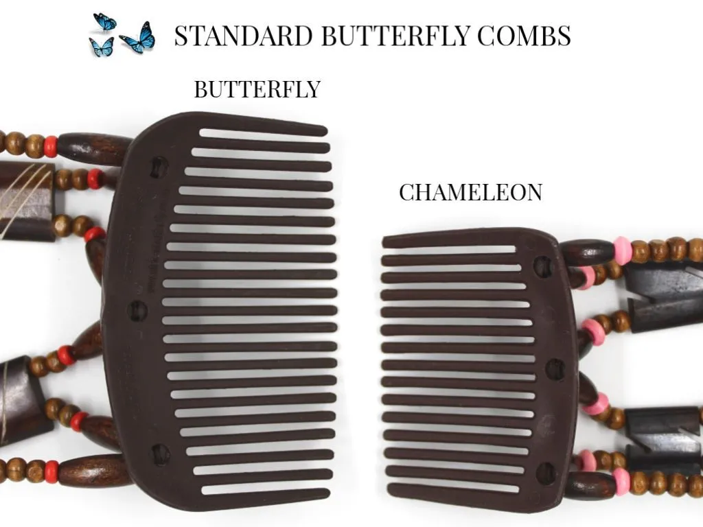 African Butterfly Thick Hair Comb - Ndalena Blonde 64