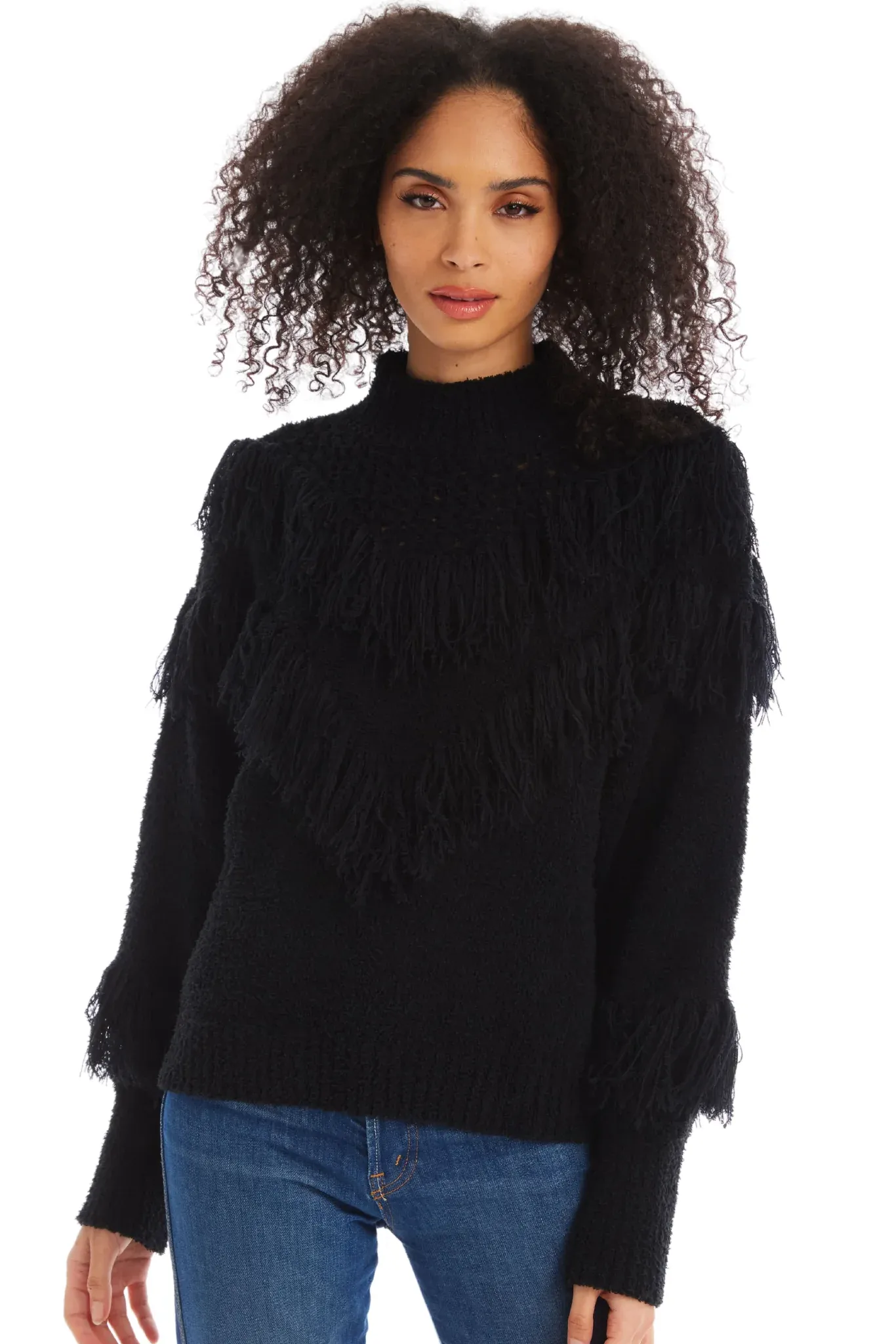 ALL Austin Black Fringe Sweater