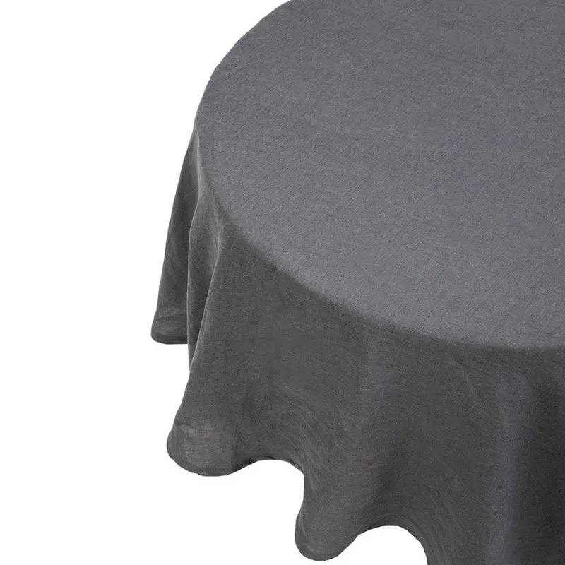 Bambury Linen Charcoal Round Tablecloth