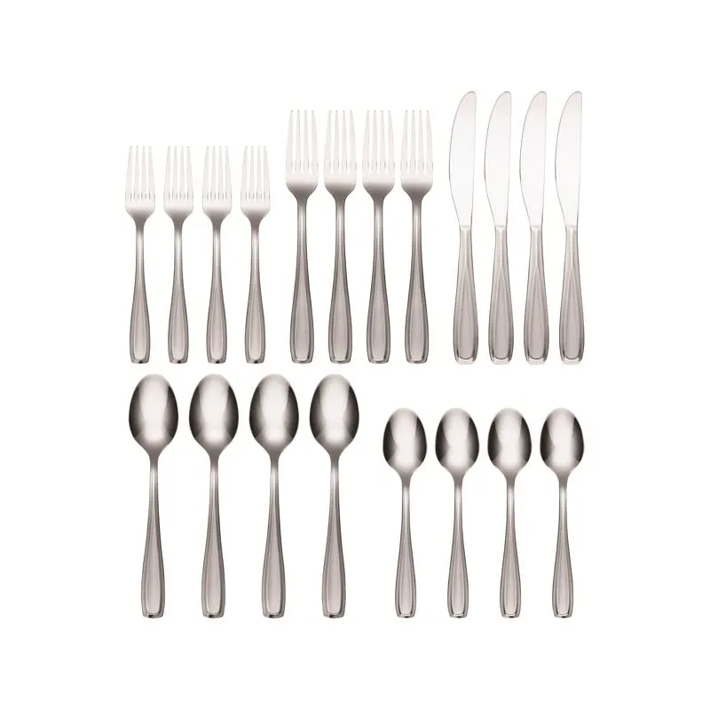 Cambridge Waylen Sand Silver Stainless Steel Casual Flatware Set 20 pc