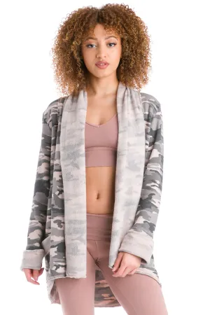 Camo Slouchy Sherpa Cardigan