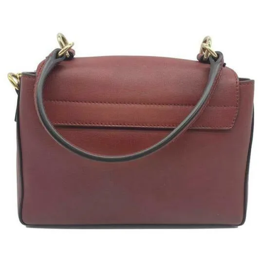 Chloé Faye Daye Mini Leather/Suede Red Leather Shoulder Bag