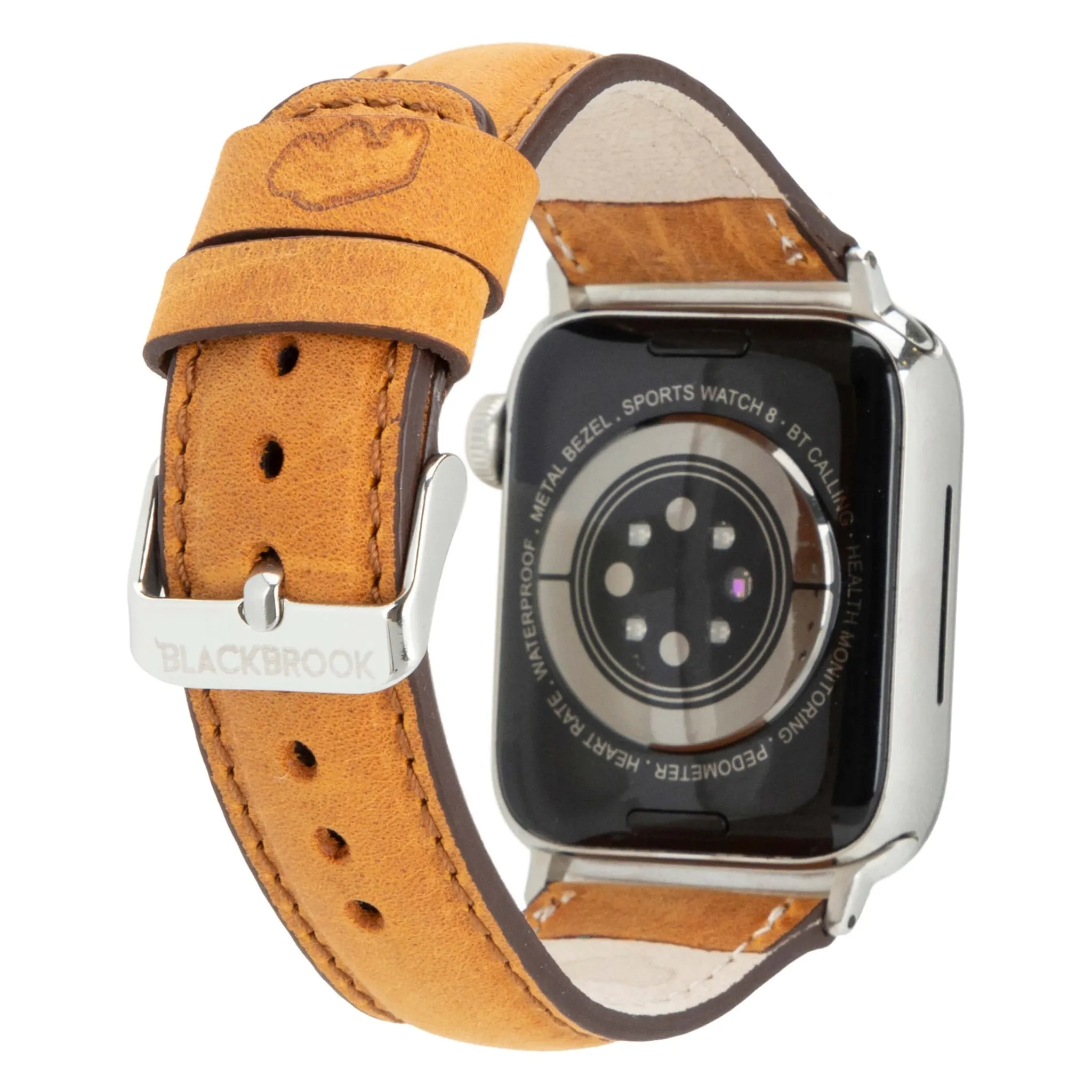 Classic Band for Apple Watch 44mm / 45mm, Golden Brown, Silver Hardware