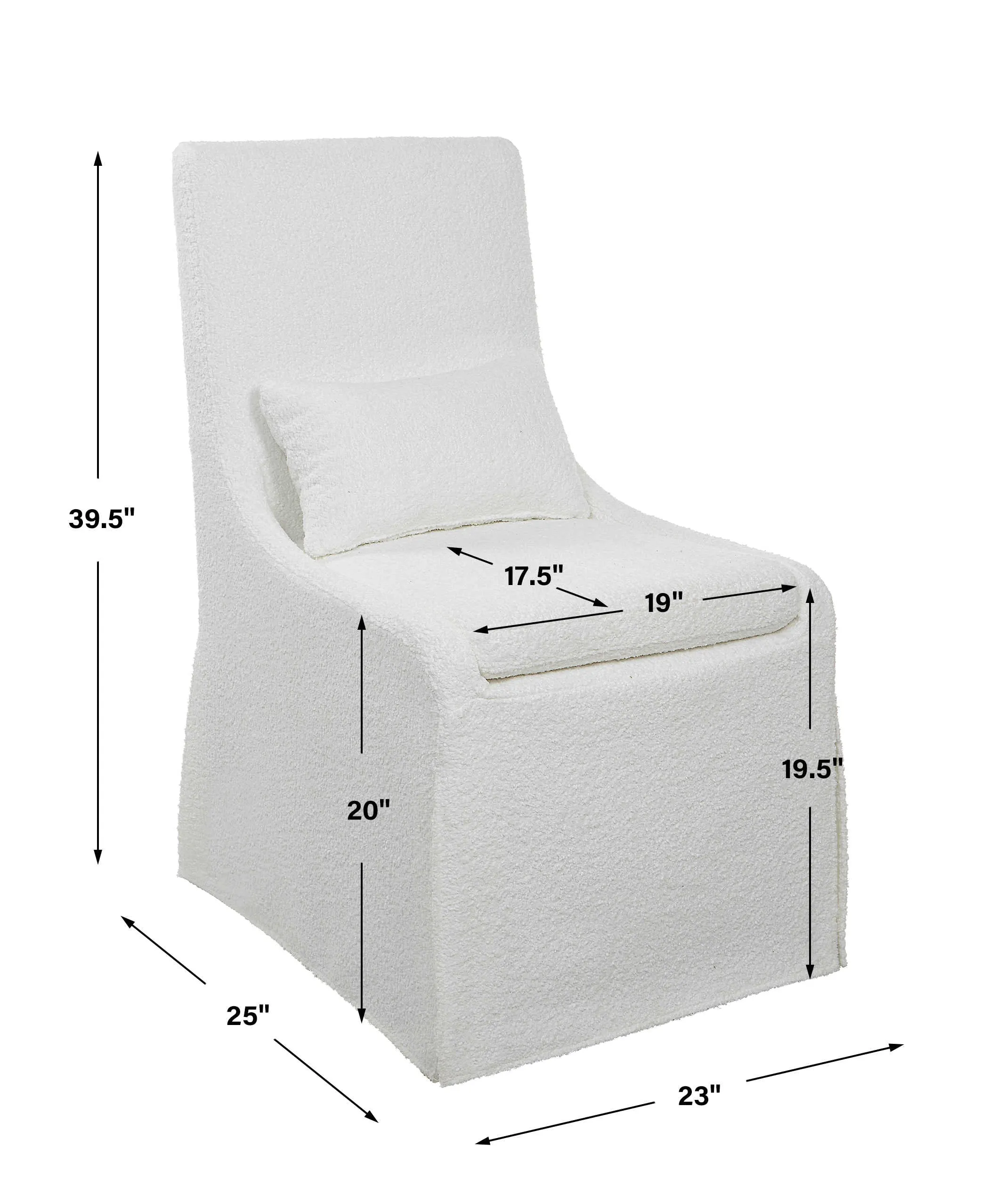 Coley White Armless Chair