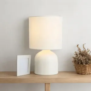 Compact White Ceramic Table Lamp