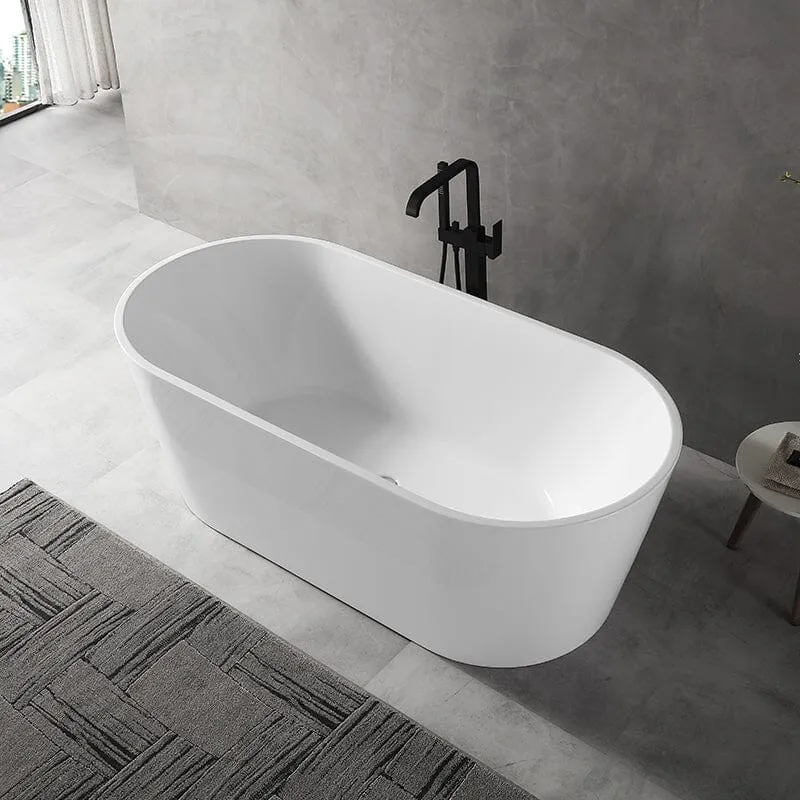 CORA 1500mm Oval Freestanding Bath Gloss White