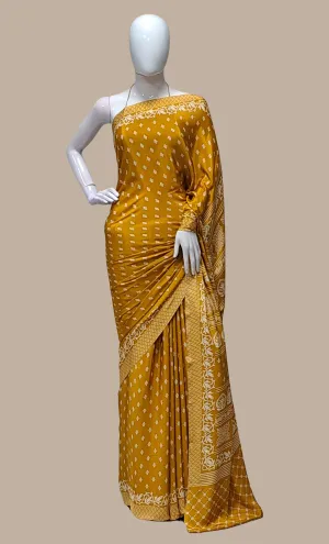 Dark Mustard Printed Sari