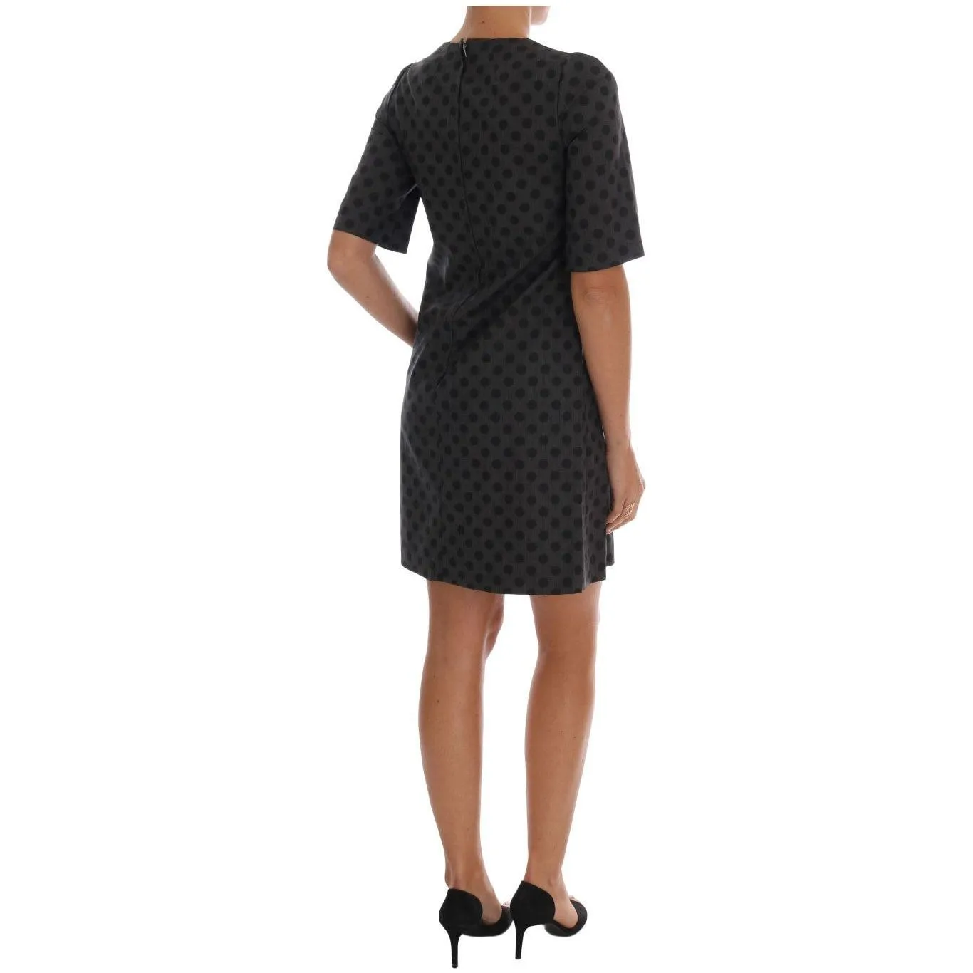 Dolce & Gabbana Elegant Polka Dot Wool Blend Dress