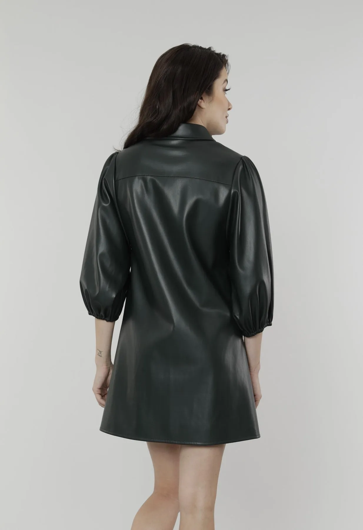 Dolce Cabo Soft Vegan Leather Dress - Olive