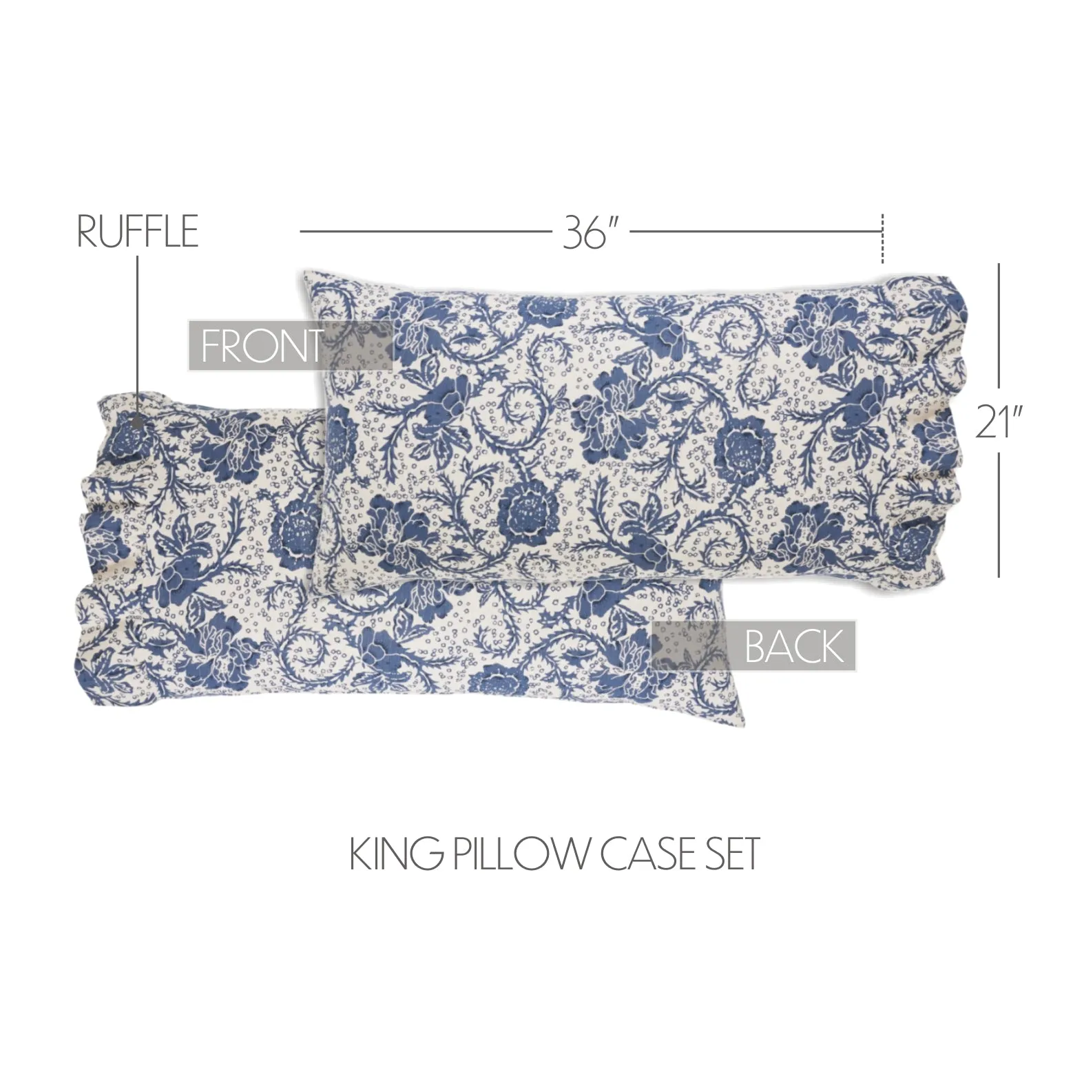 Dorset Floral Ruffled Pillow Case Set of 2