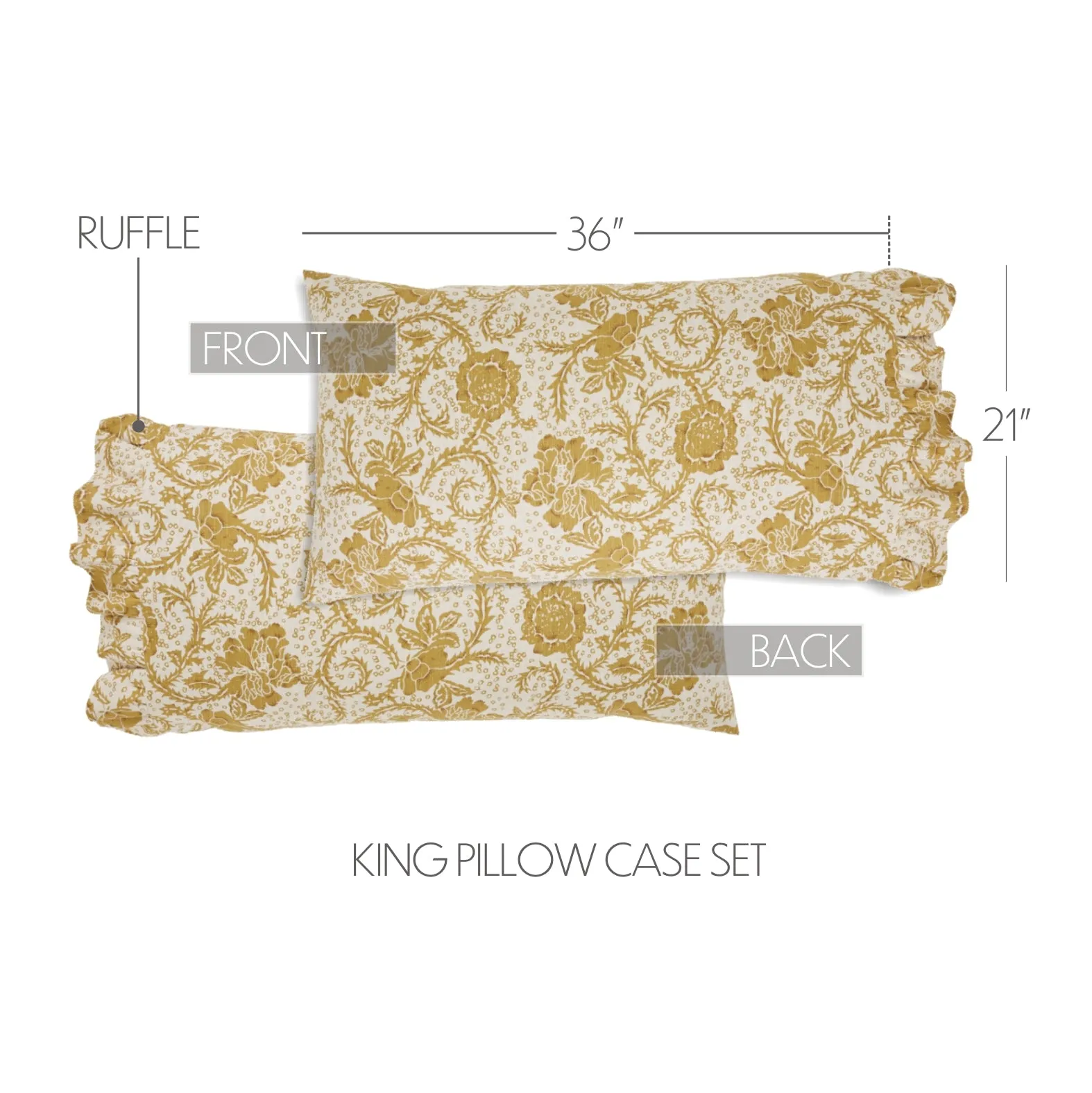 Dorset Floral Ruffled Pillow Case Set of 2