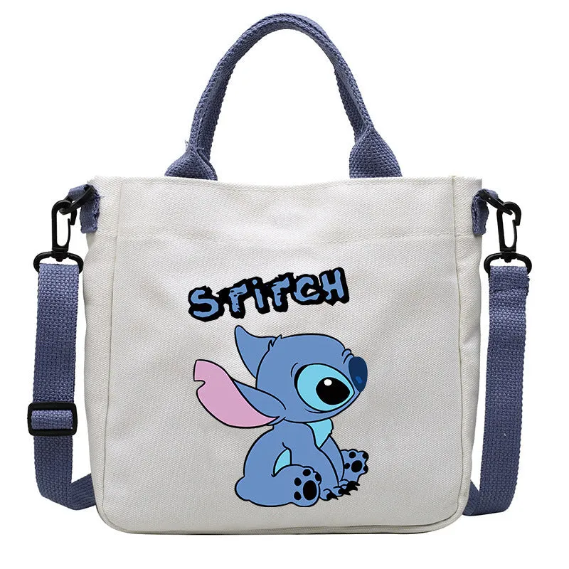 DUNNMALL Anime Peripheral Stitch Canvas Bag Student Shoulder Bag Messenger Bag Detachable Shoulder Strap Handbag Tote Bag