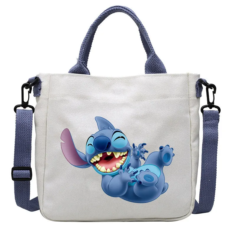 DUNNMALL Anime Peripheral Stitch Canvas Bag Student Shoulder Bag Messenger Bag Detachable Shoulder Strap Handbag Tote Bag