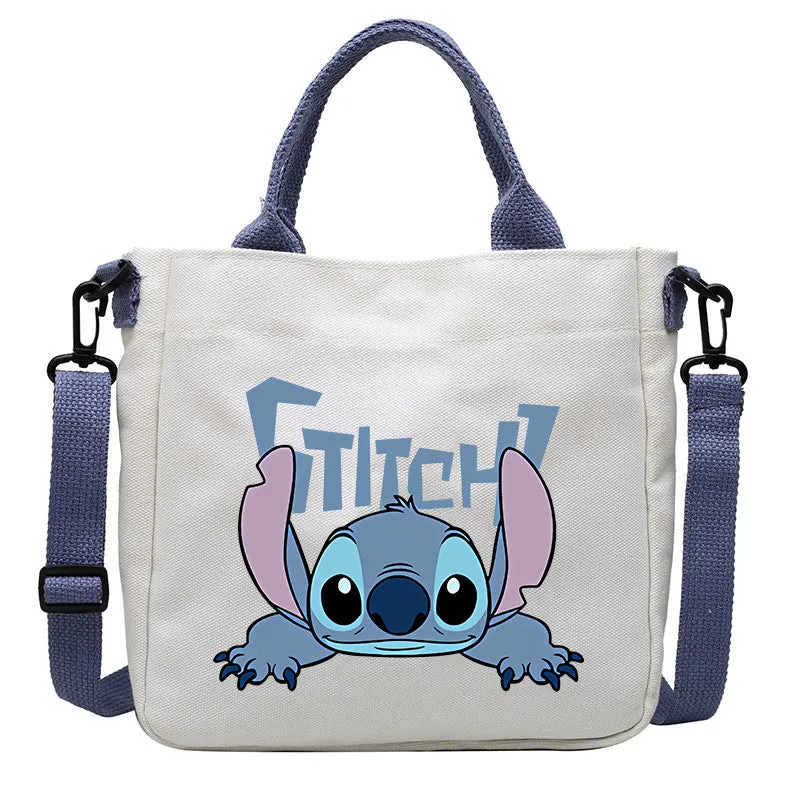 DUNNMALL Anime Peripheral Stitch Canvas Bag Student Shoulder Bag Messenger Bag Detachable Shoulder Strap Handbag Tote Bag