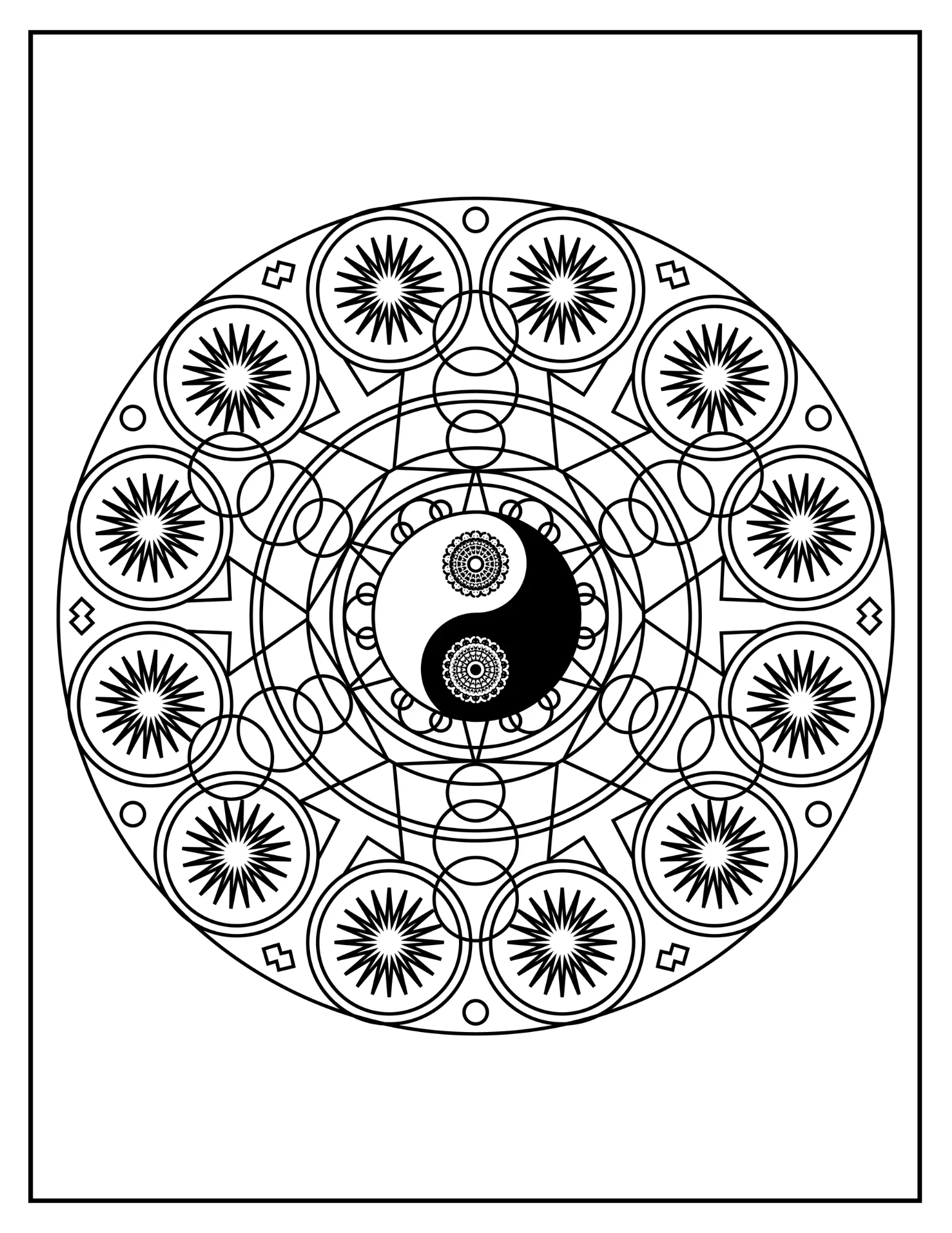 Find Your Serenity: Printable Mandala Coloring Book - Peace