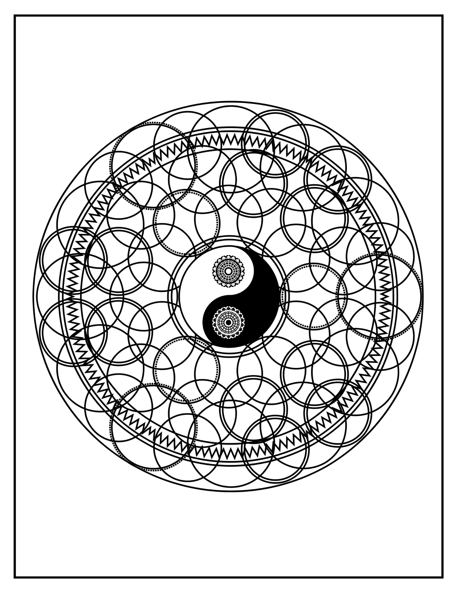 Find Your Serenity: Printable Mandala Coloring Book - Peace