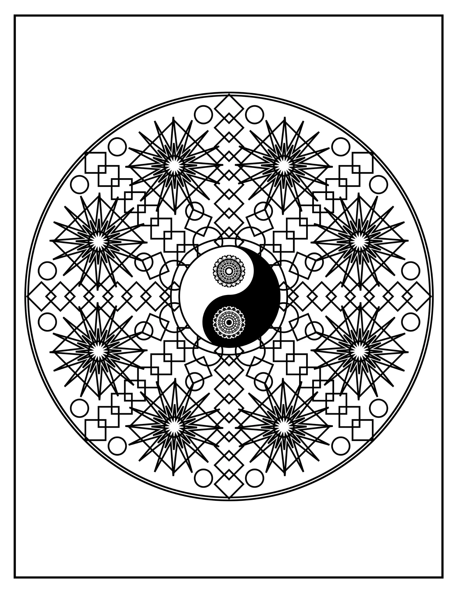 Find Your Serenity: Printable Mandala Coloring Book - Peace