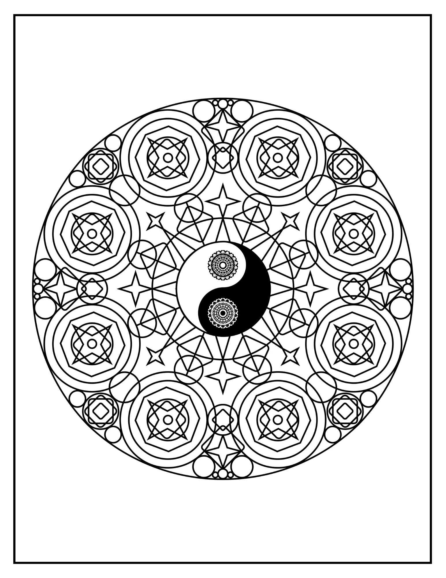 Find Your Serenity: Printable Mandala Coloring Book - Peace