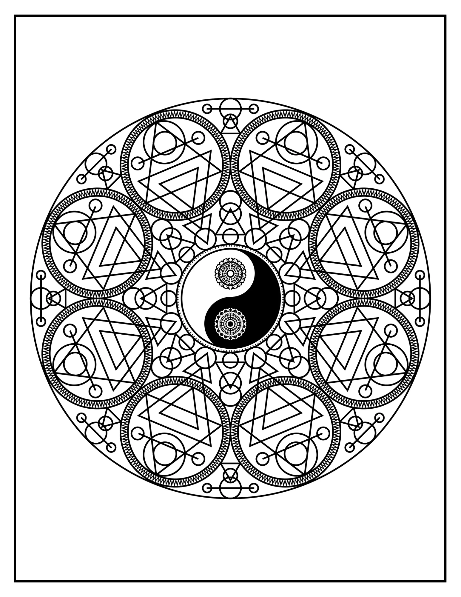 Find Your Serenity: Printable Mandala Coloring Book - Peace