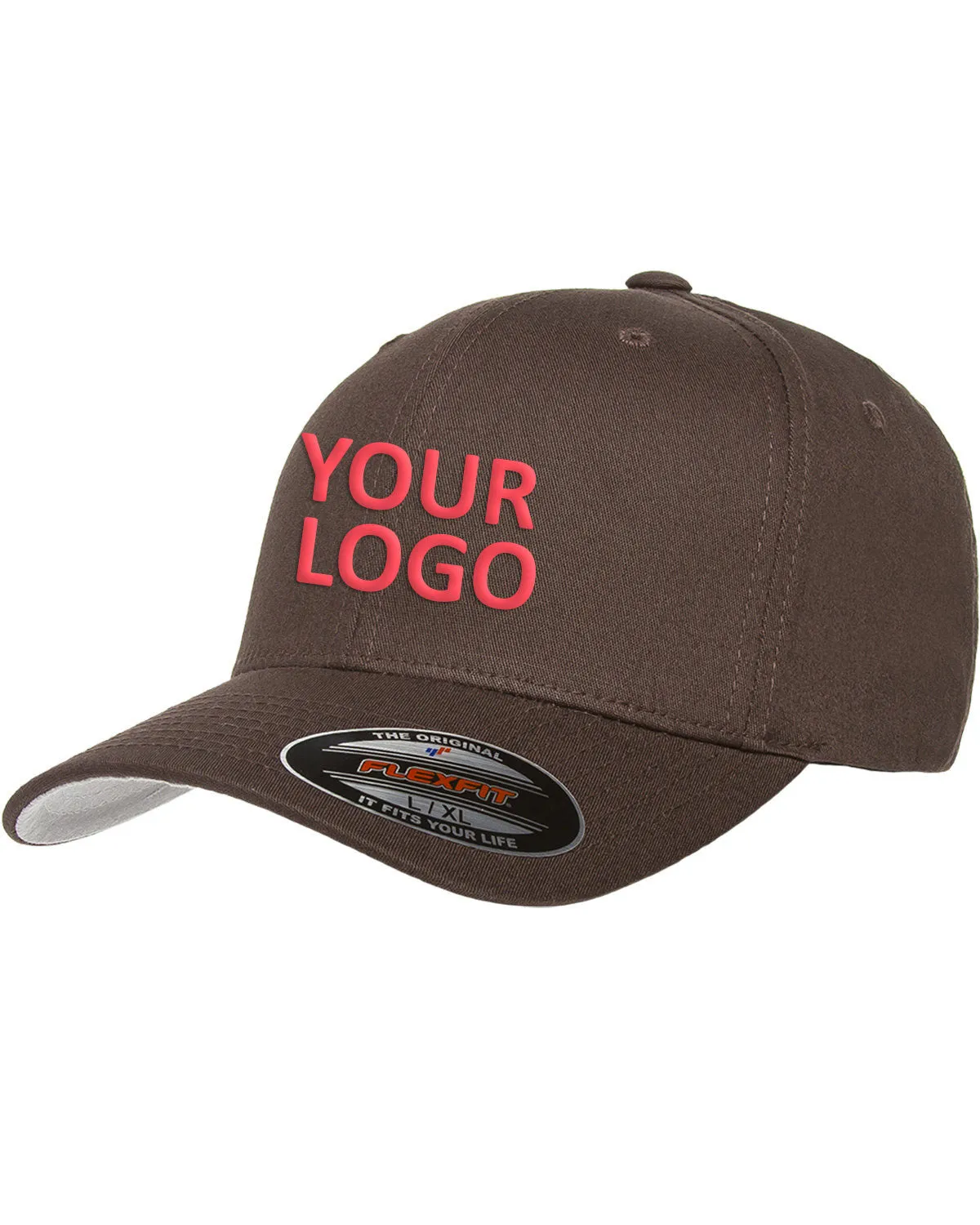 Flexfit Value Cotton Twill Custom Caps, Brown