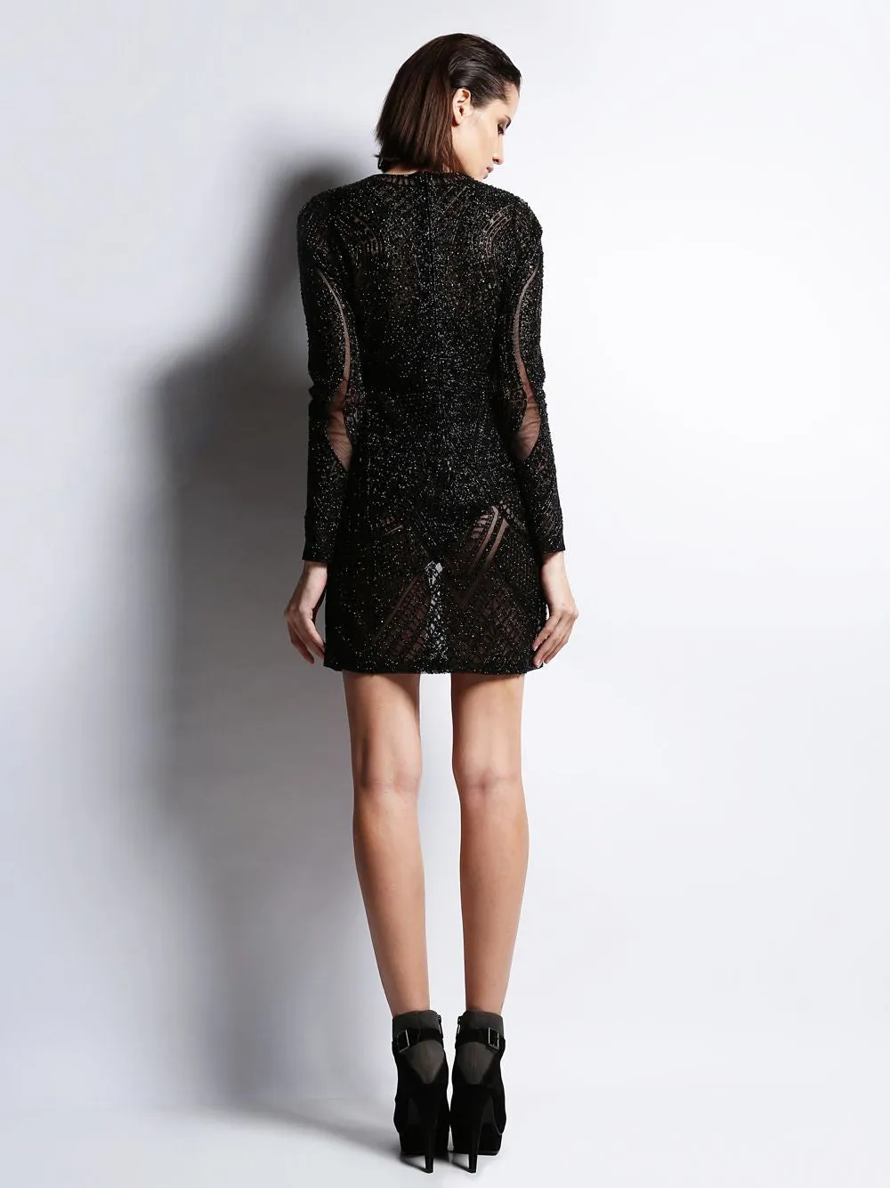 Full Sleeve Embroidered Short Dress Bianca