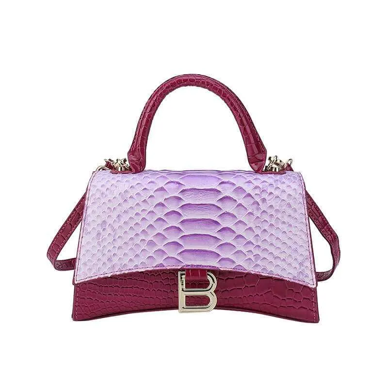 Glow Chic's Snake Pattern B Word Handbag