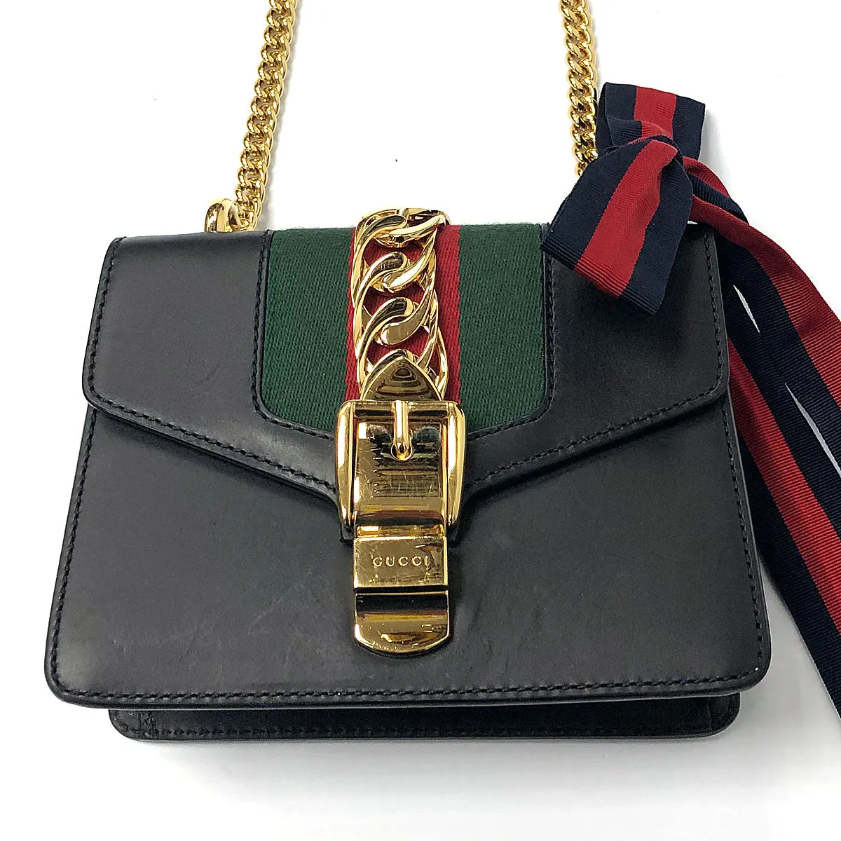 Gucci Sylvie Mini Leather Shoulder Bag