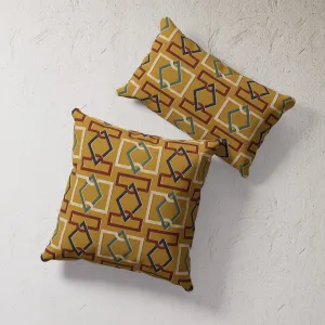 Indoor / Outdoor Pillow - Deco Geo (Ochre)