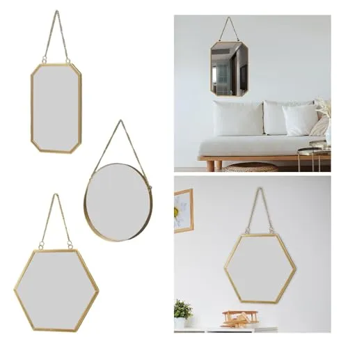 MERISHOPP Wall Mirror Round Nordic Style Bathroom Mirror for Bedroom Apartment Gallery