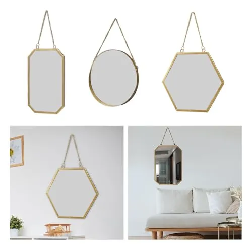 MERISHOPP Wall Mirror Round Nordic Style Bathroom Mirror for Bedroom Apartment Gallery