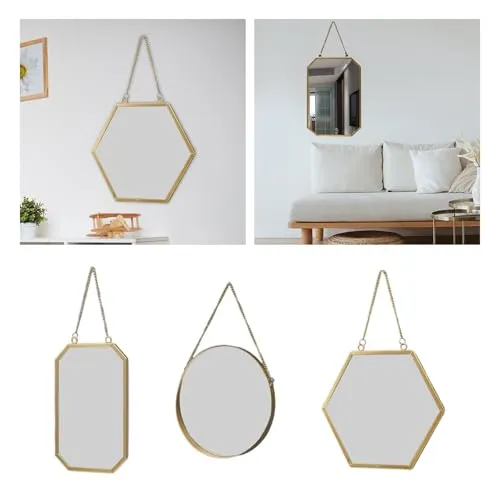 MERISHOPP Wall Mirror Round Nordic Style Bathroom Mirror for Bedroom Apartment Gallery