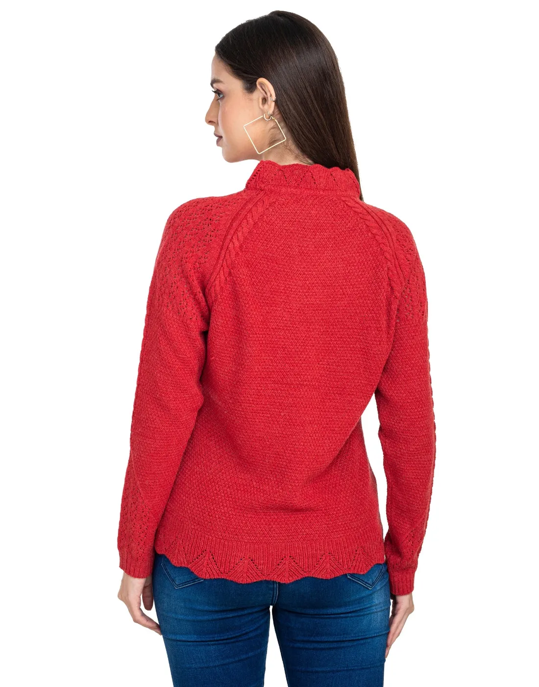 Moda Elementi Knitted sweaters pullover styles Red