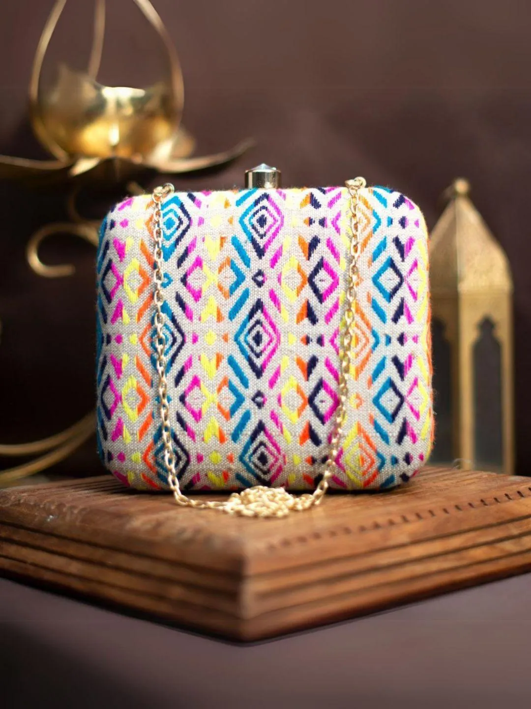 Multi Color Textured Printed Box Sling