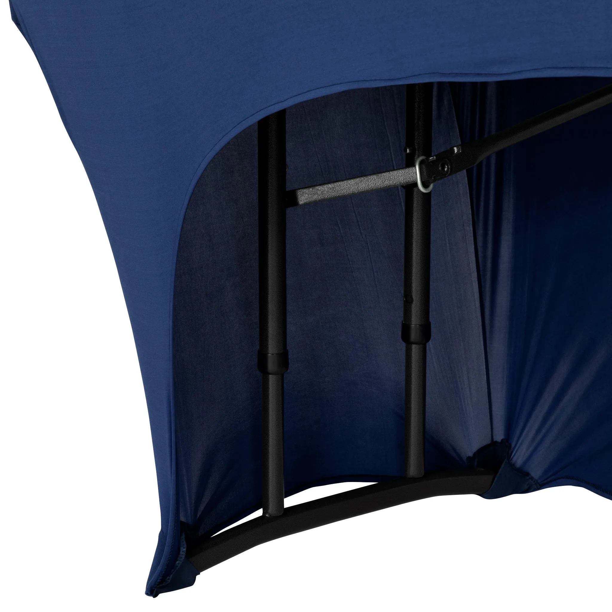 Open Back Stretch Spandex Table Cover 8 FT Rectangular - Navy Blue