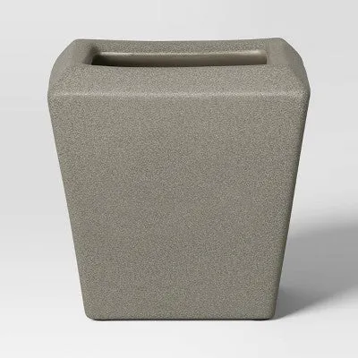 Open Box - Large Square Ceramic Indoor Outdoor Planter Pot Charcoal Gray 9.84"x9.84" - Threshold designed with Studio McGee