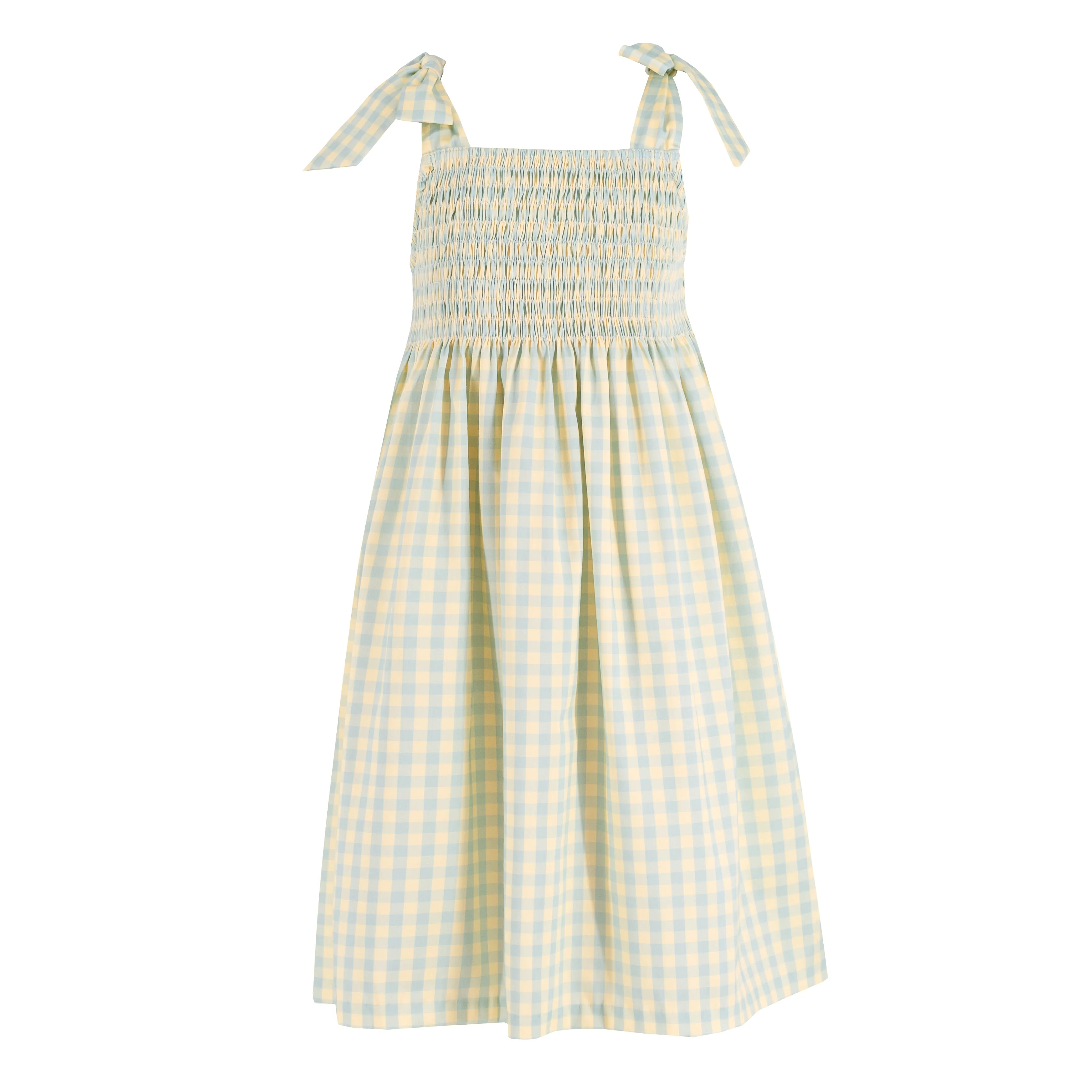 Penelope Big Girl Dress - Green/Yellow