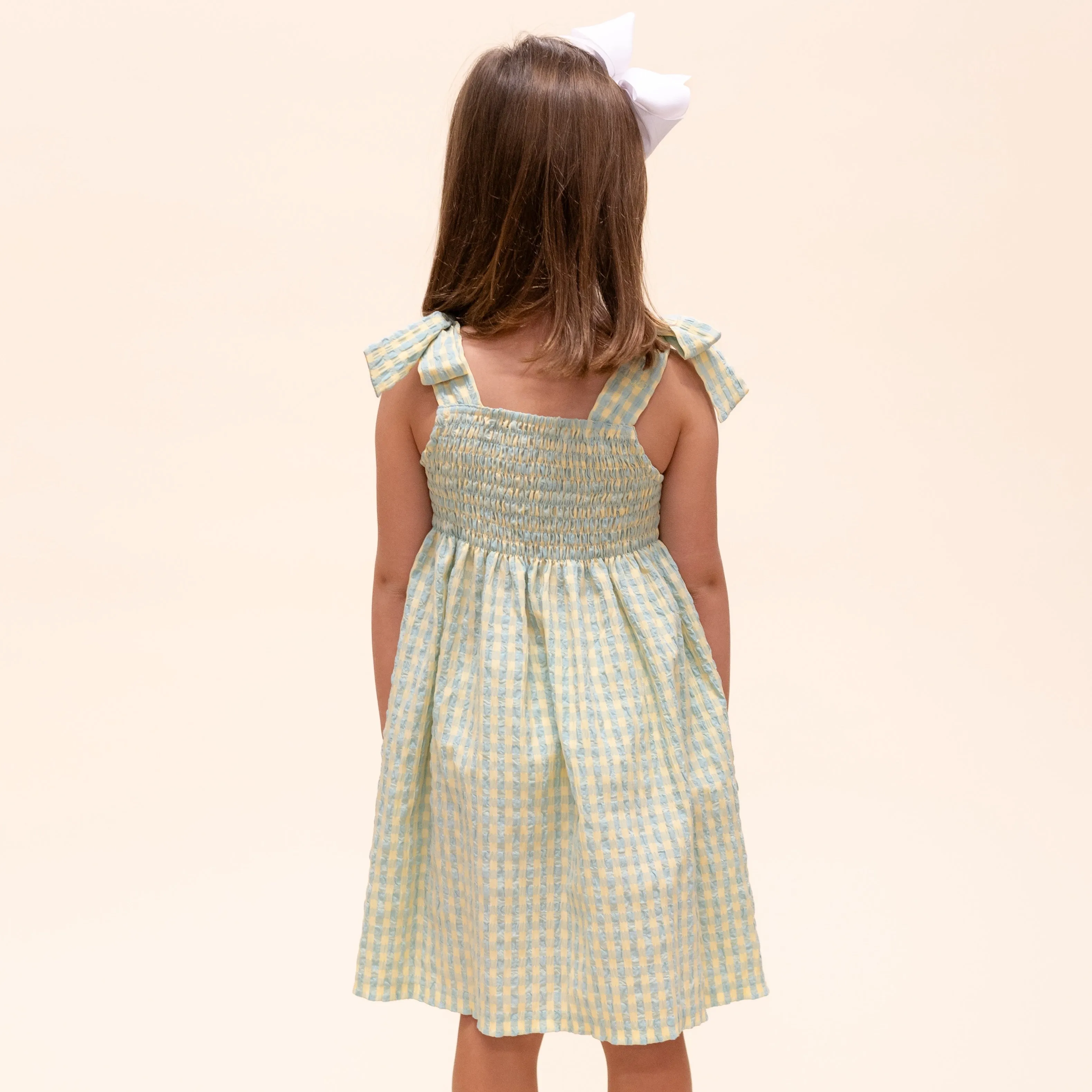 Penelope Big Girl Dress - Green/Yellow