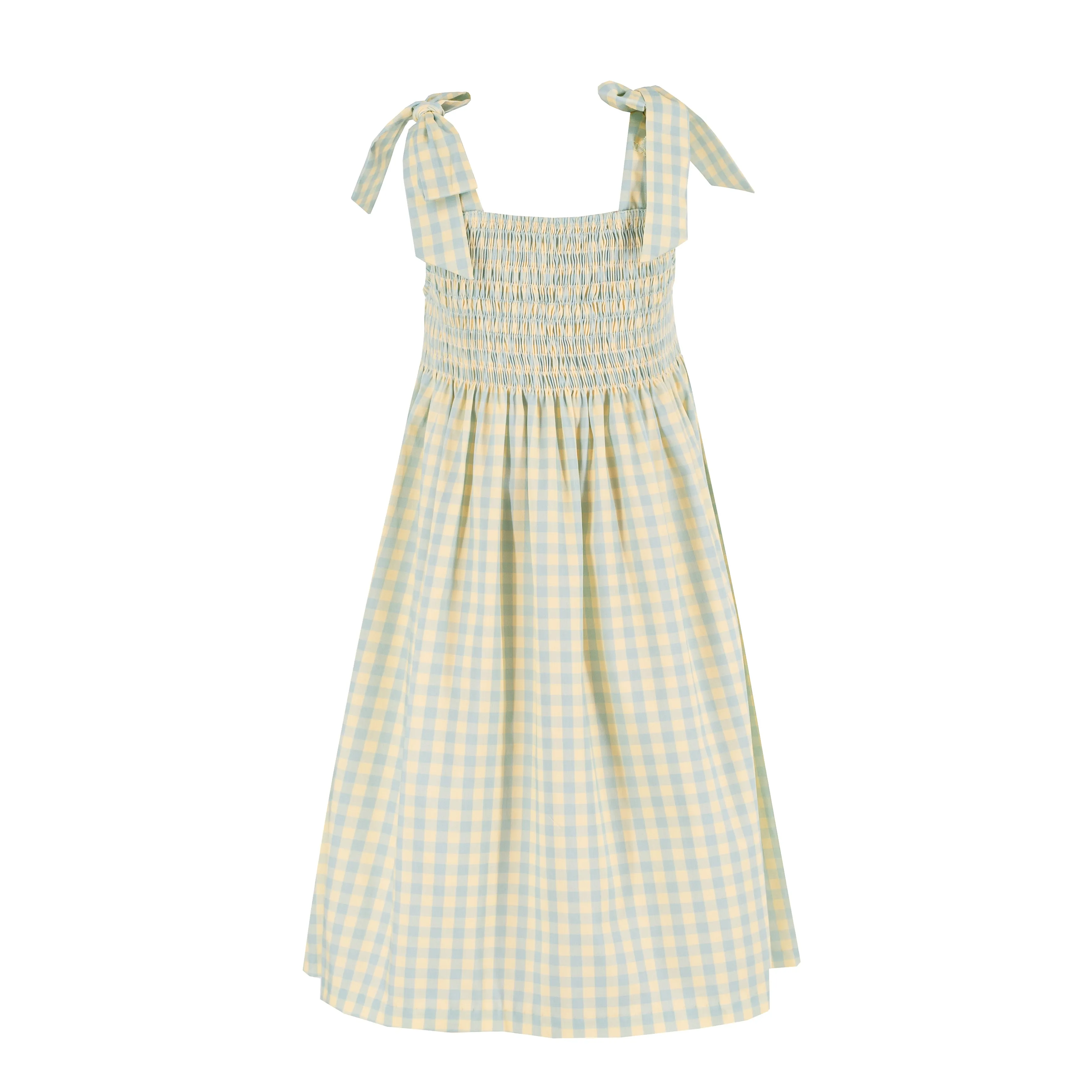 Penelope Big Girl Dress - Green/Yellow