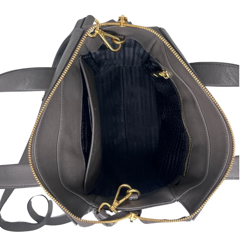 Prada Vitello Charcoal Handbag