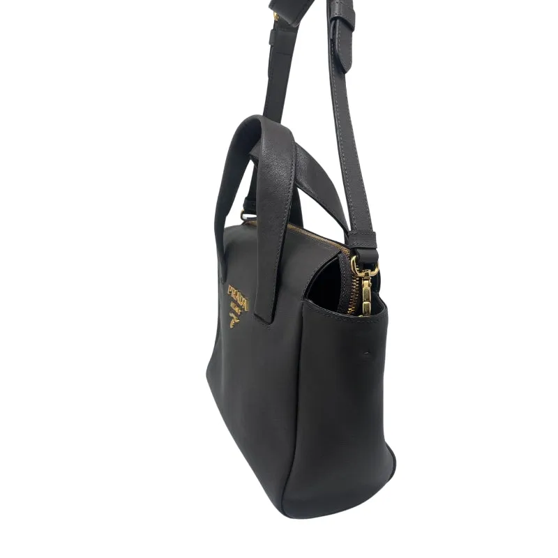 Prada Vitello Charcoal Handbag