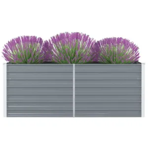 Raised Garden Bed 160x80x45 cm Galvanised Steel Grey