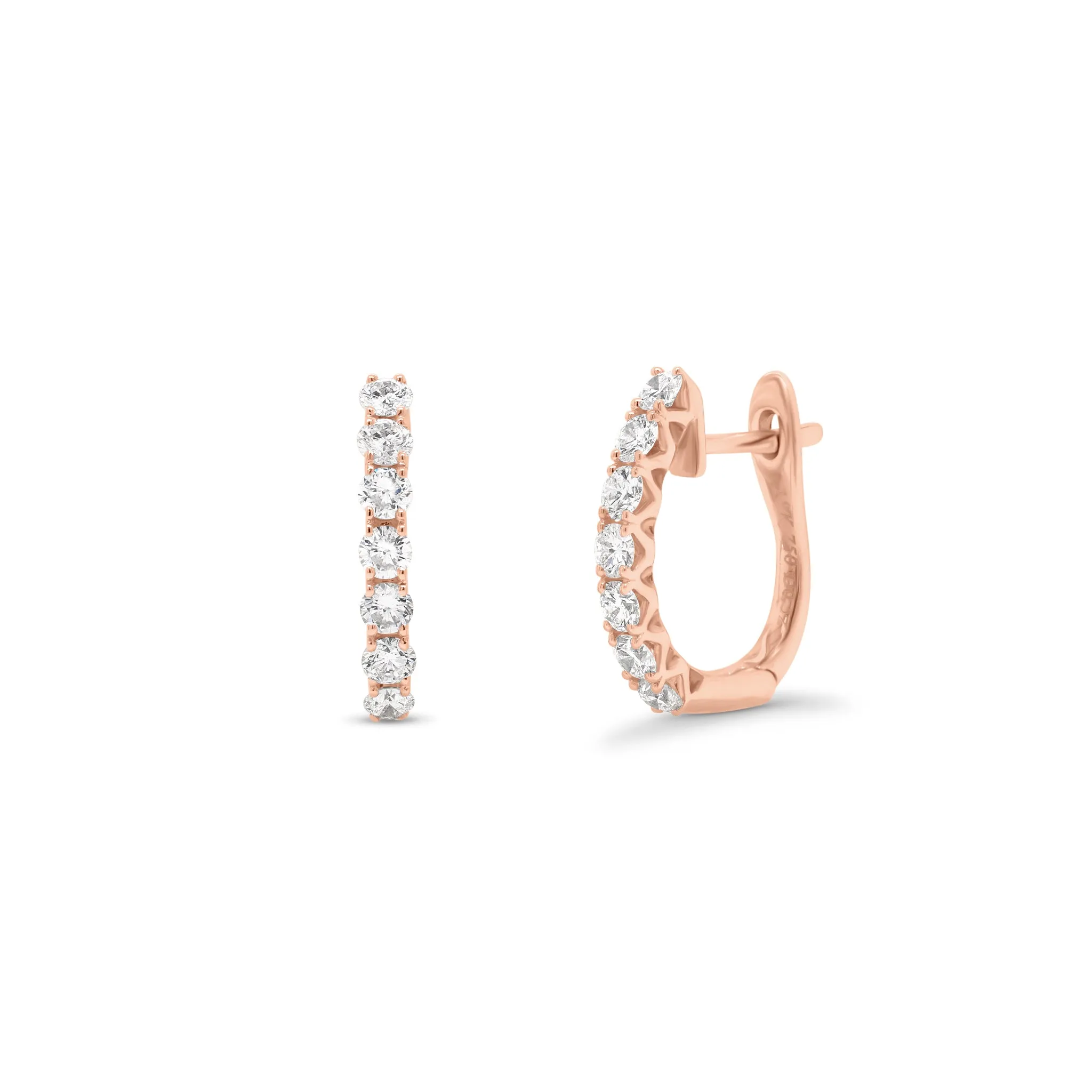 Round Diamond Huggie Earrings