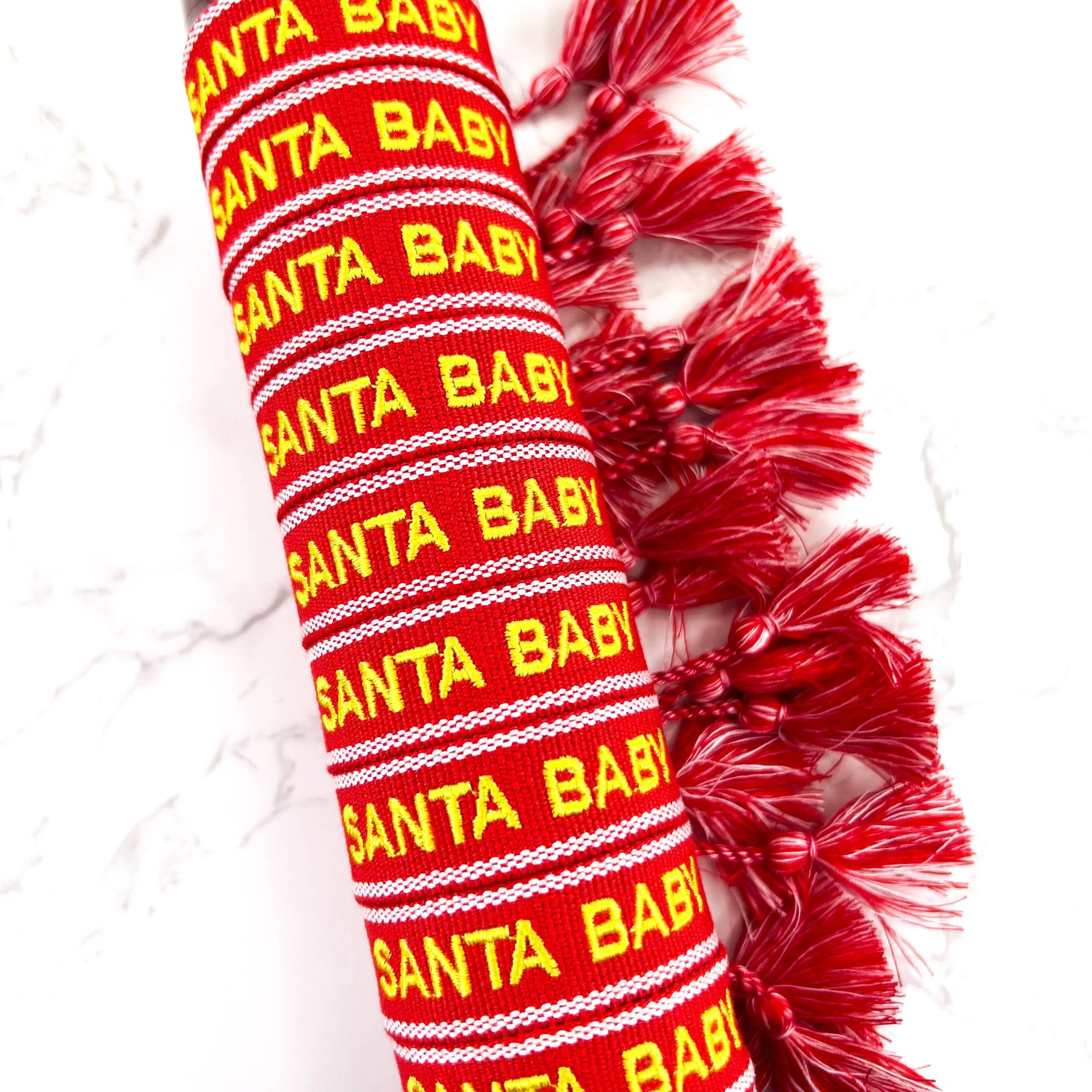 Santa Baby Christmas Embroidered Bracelet