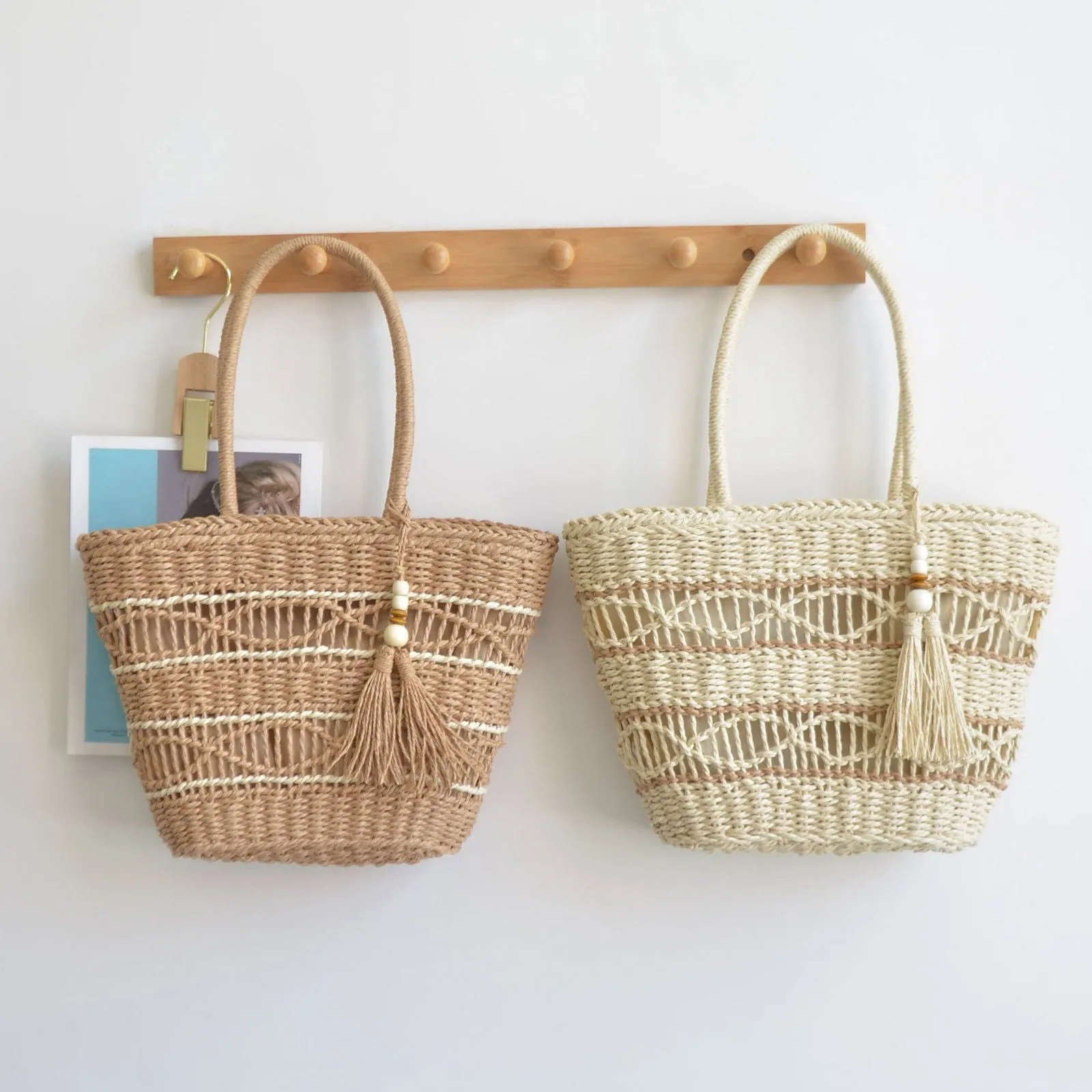 Shell Shape Woven Rattan Handbags