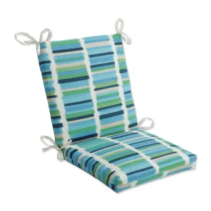 Solar Stripe Azure Squared Corners Chair Cushion