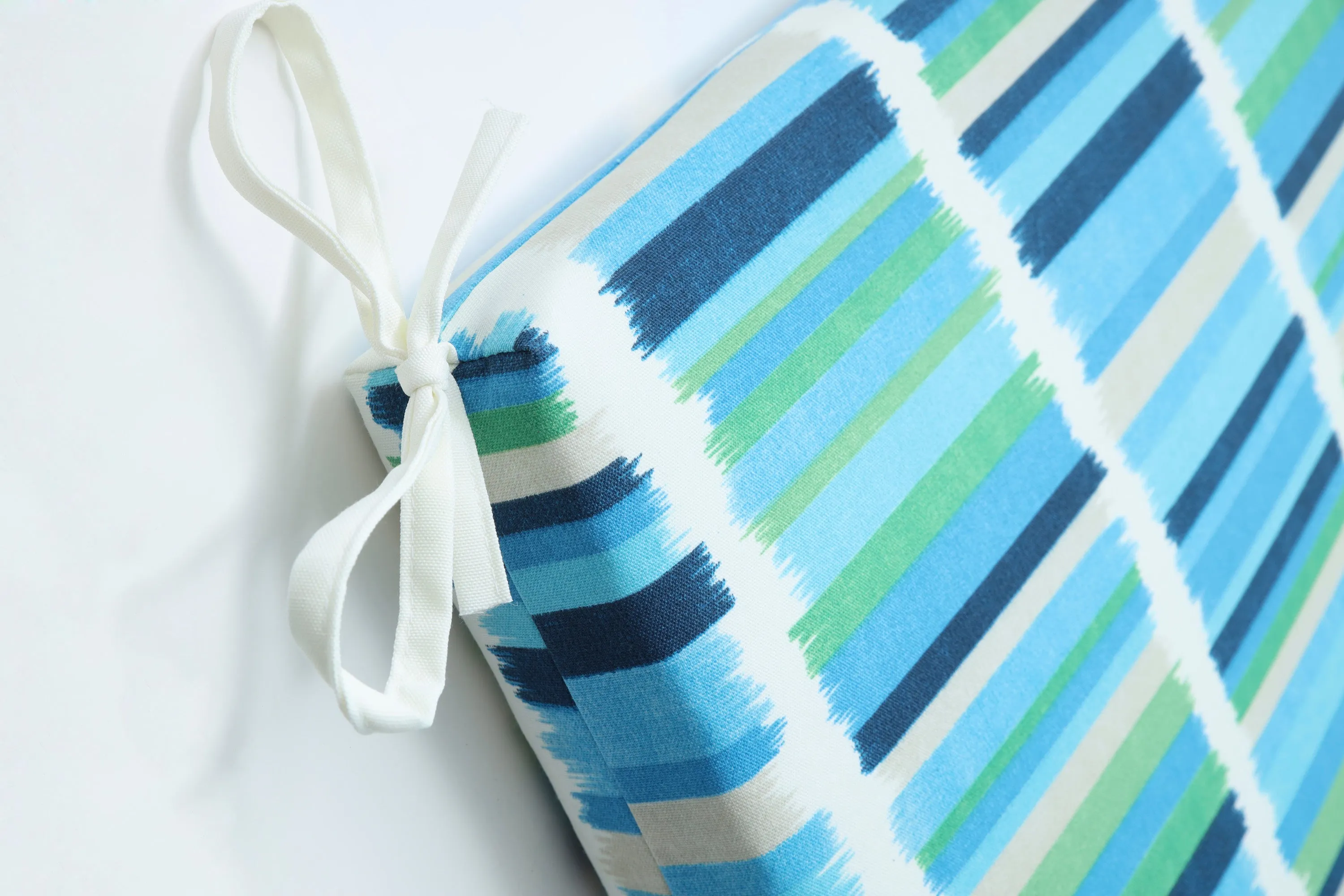 Solar Stripe Azure Squared Corners Chair Cushion