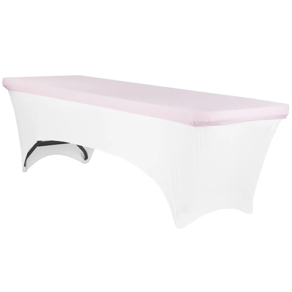 Spandex Table Topper/Cap 8 FT Rectangular - Pink