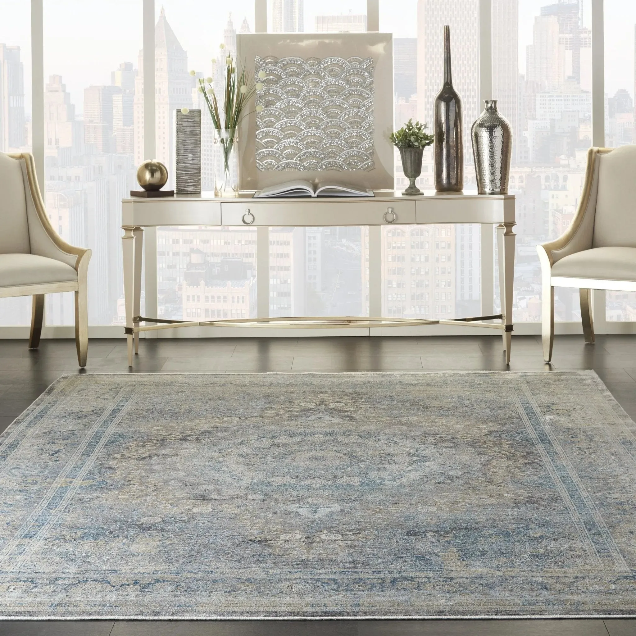 Starry Nights STN06 Cream Blue Rug