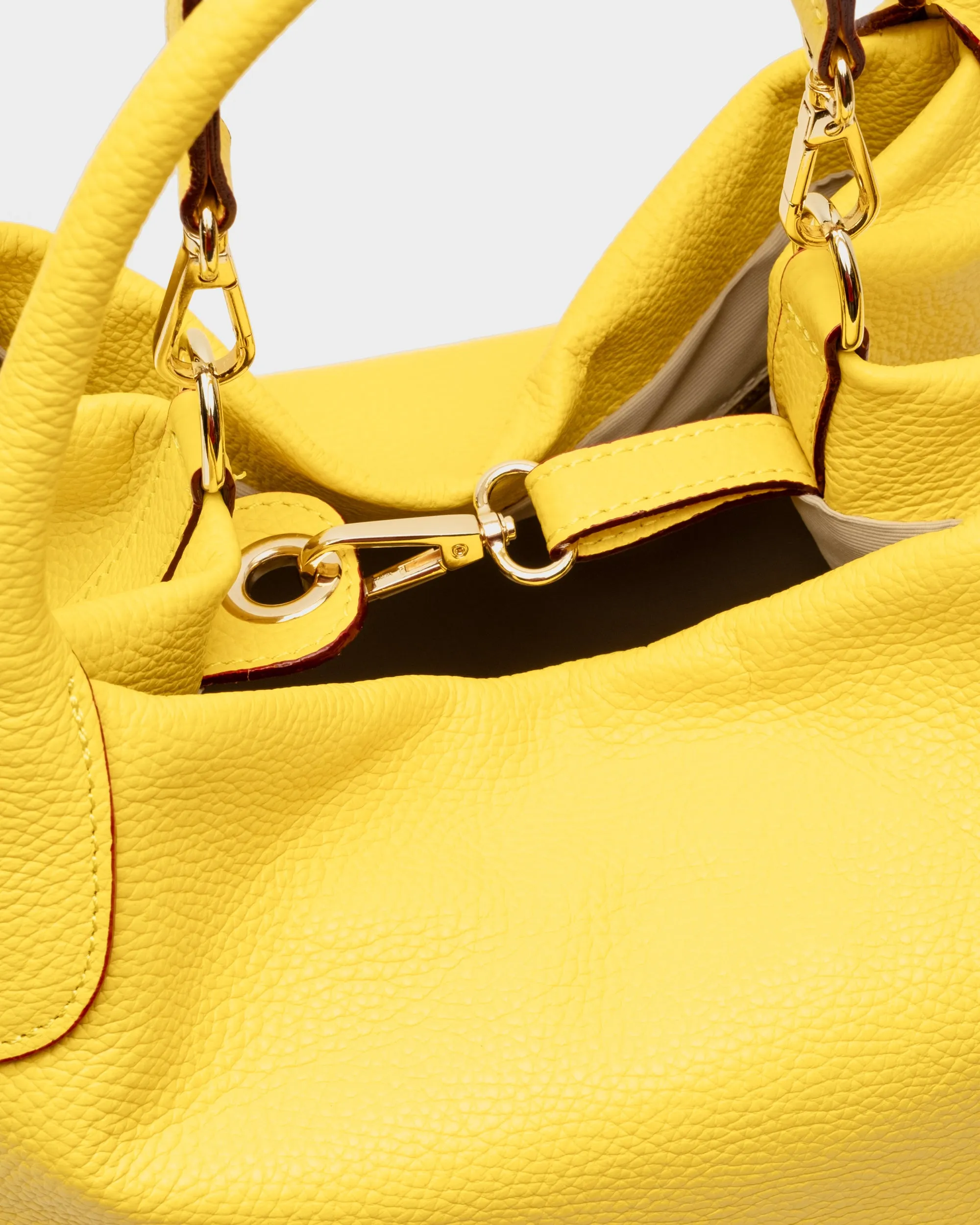 Sweet Pea Tote Tumbled Leather Canary